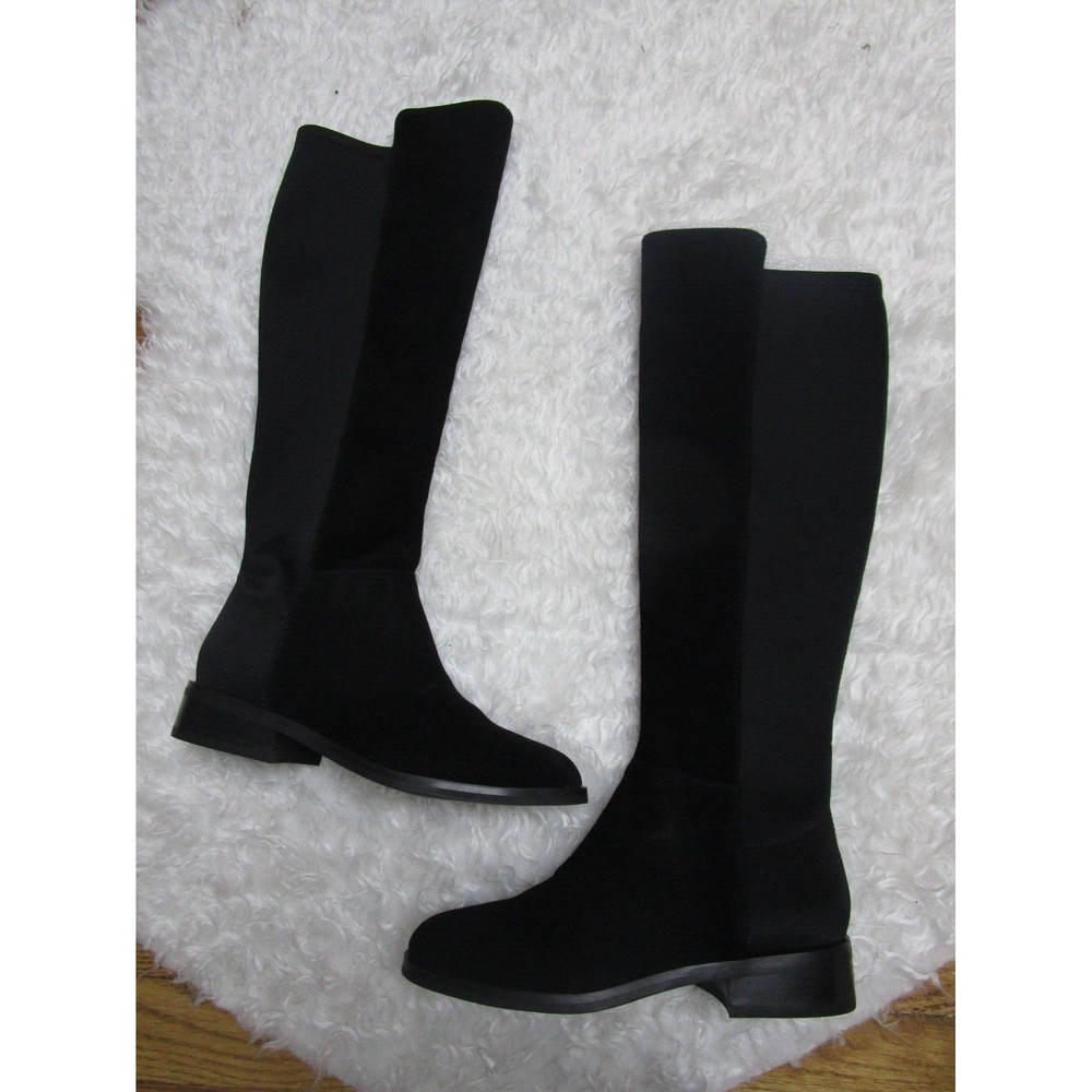 NIB Womens Lord and Taylor Harlyn boot black Fabric/Suede Comb  size 5